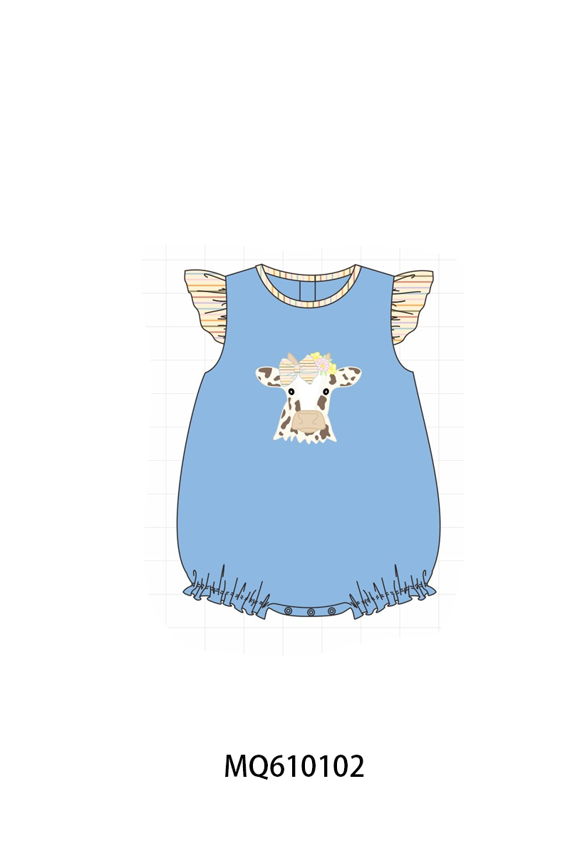 Blue cow applique stripe collection - ETA: May (Closes 11/01)