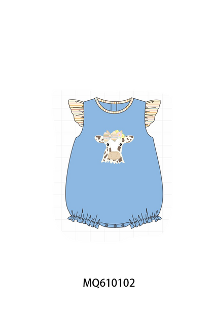 Blue cow applique stripe collection - ETA: May (Closes 11/01)