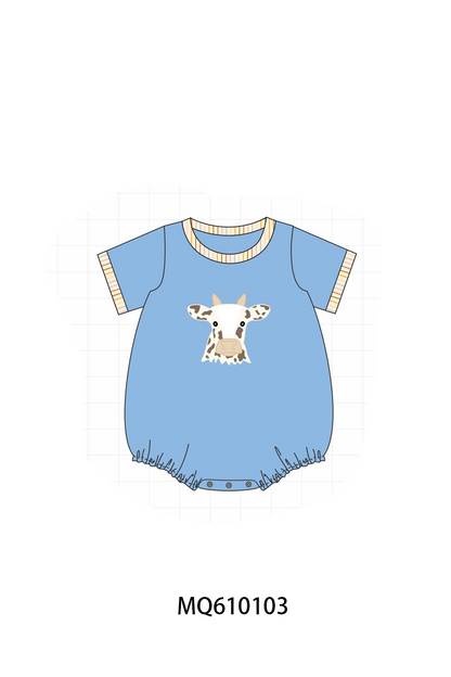 Blue cow applique stripe collection - ETA: May (Closes 11/01)