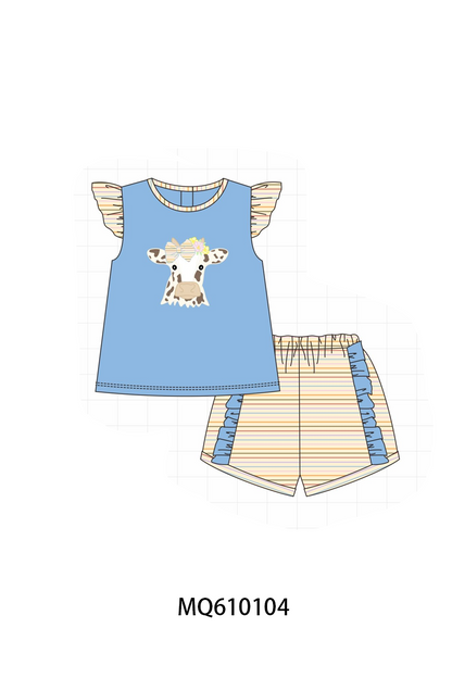 Blue cow applique stripe collection - ETA: May (Closes 11/01)