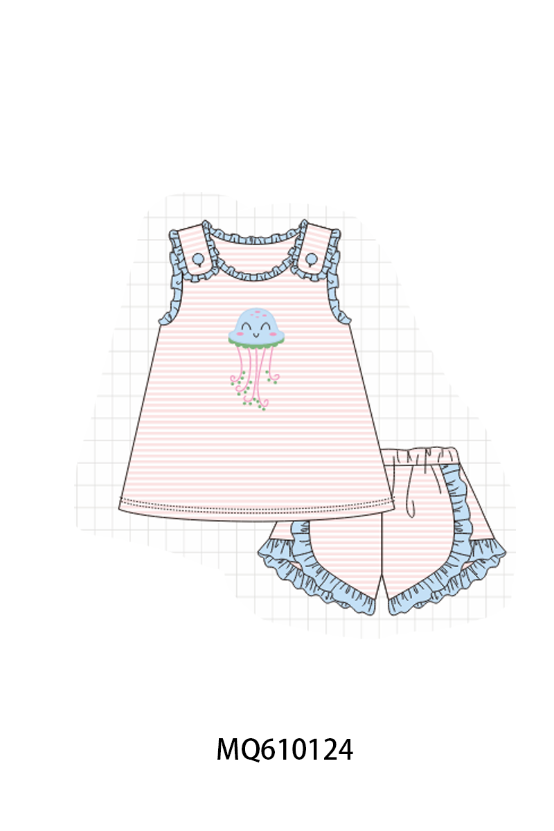Pink stripe jellyfish applique collection - ETA: May (Closes 11/01)