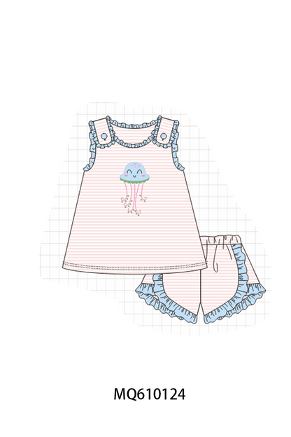 Pink stripe jellyfish applique collection - ETA: May (Closes 11/01)