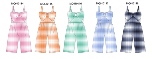 Muticolored gingham bow jumpsuit collection - ETA: May (Closes 11/01)