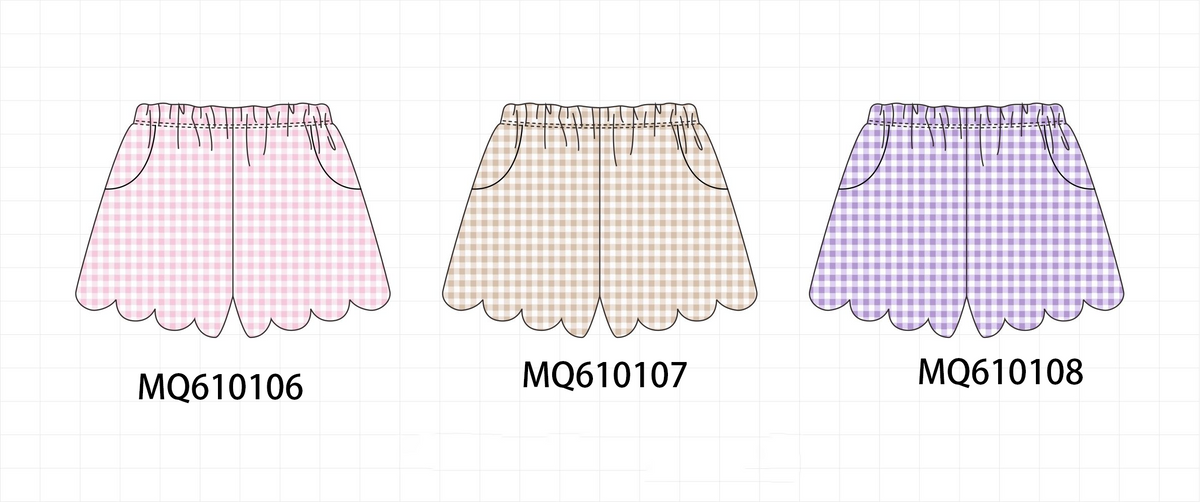 Muticolored gingham scalloped shorts collection - ETA: May (Closes 11/01)