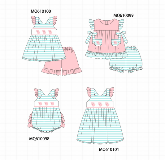Pink piggy embroidery stripe collection - ETA: May (Closes 11/01)