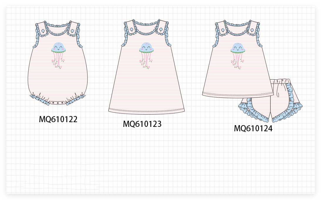 Pink stripe jellyfish applique collection - ETA: May (Closes 11/01)
