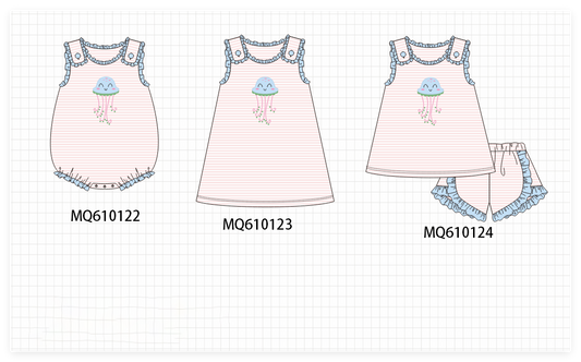 Pink stripe jellyfish applique collection - ETA: May (Closes 11/01)
