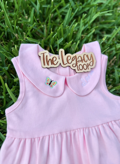 Monogram Collared Bubble Romper