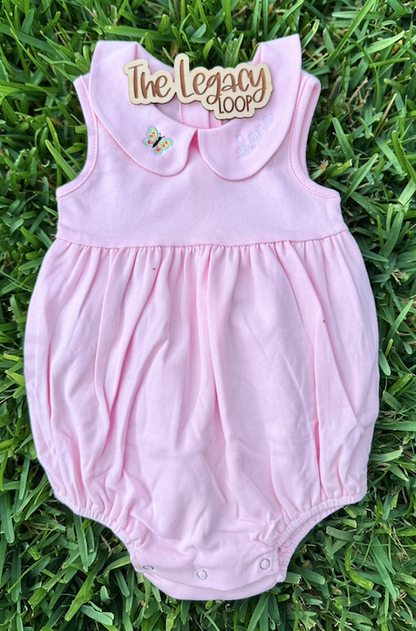 Monogram Collared Bubble Romper