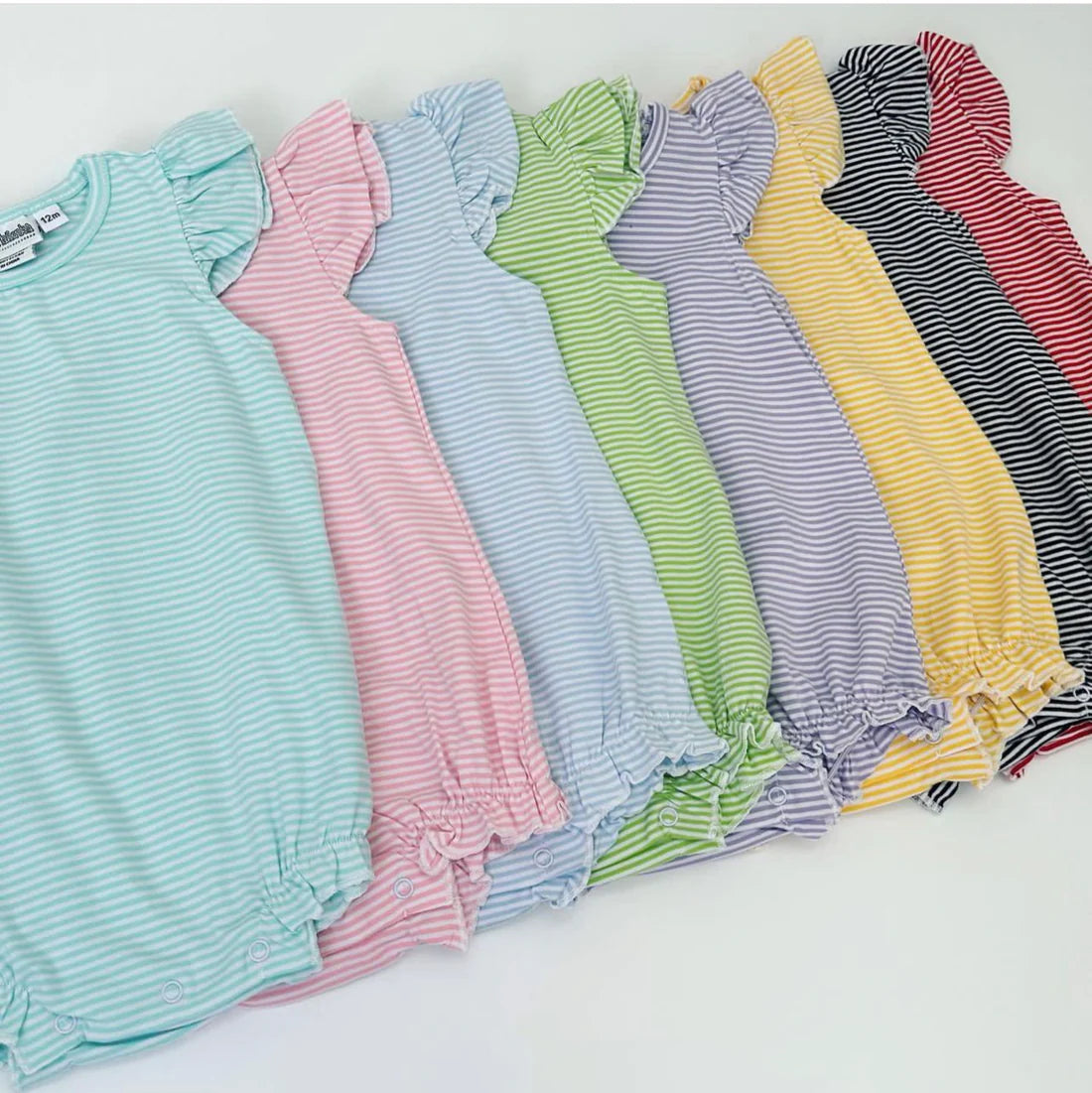 Monogram Striped Bubble Romper