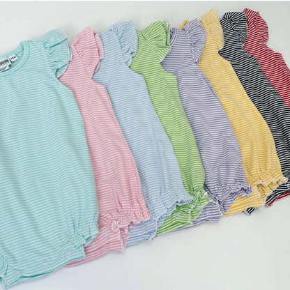 Monogram Striped Bubble Romper